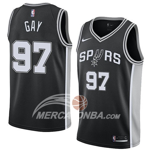 Maglia NBA San Antonio Spurs Rudy Gay Icon 2018 Nero